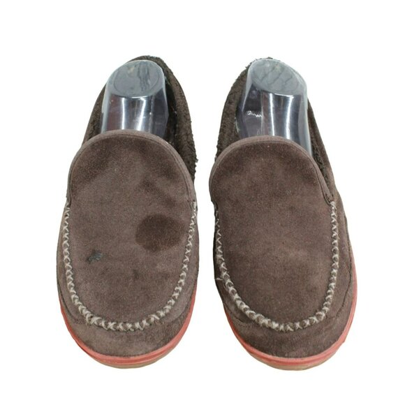LL Bean Mountain Dark Brown Suede Water Resistant Non Slip Slippers Size 11 M - Picture 4 of 9